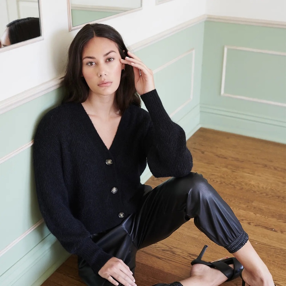 Quince Black Women's Cardigan Sweater